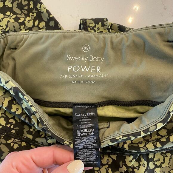 Sweaty Betty Power 7/8 Length Leggings Green Floral Size XS - Picture 5 of 10